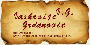 Vaskrsije Grdanović vizit kartica